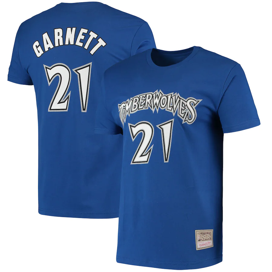2024 NBA Minnesota Timberwolves 21 Garnett blue Tshirts